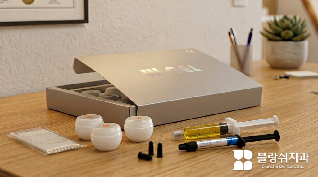 치아미백 전용 젤과 주사기형 약제가 포함된 전문가용 키트