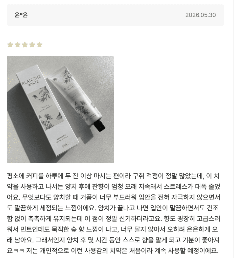 블랑쉬치약 후기